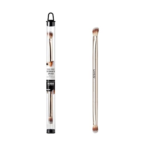 KISS NEW YORK Professional Dual Ended Eyeshadow Brush, Angled & Large Brush for Precise Shaping, Smudging Eyeshadow Application, Blending & Set Target Beauty & Personal Care Kiss