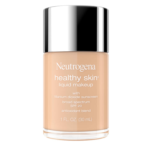 Neutrogena Healthy Skin Liquid Foundation Makeup Broad Spectrum SPF 20 Sunscreen, Medium Coverage, Vit B5, Antioxidants, All Day Wear, Cool Nude 220C Beauty & Personal Care Neutrogena