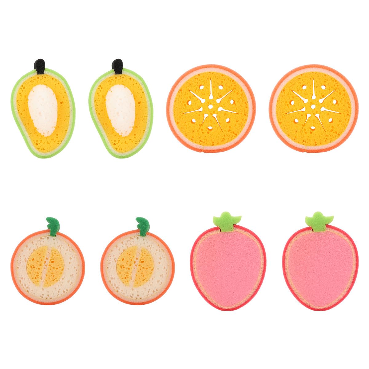 VICASKY 8pcs Bath Sponges Fruit-Shaped Bath Sponge Set Soft Shower Scrubbers for Body Exfoliating Beauty and Personal Care VICASKY