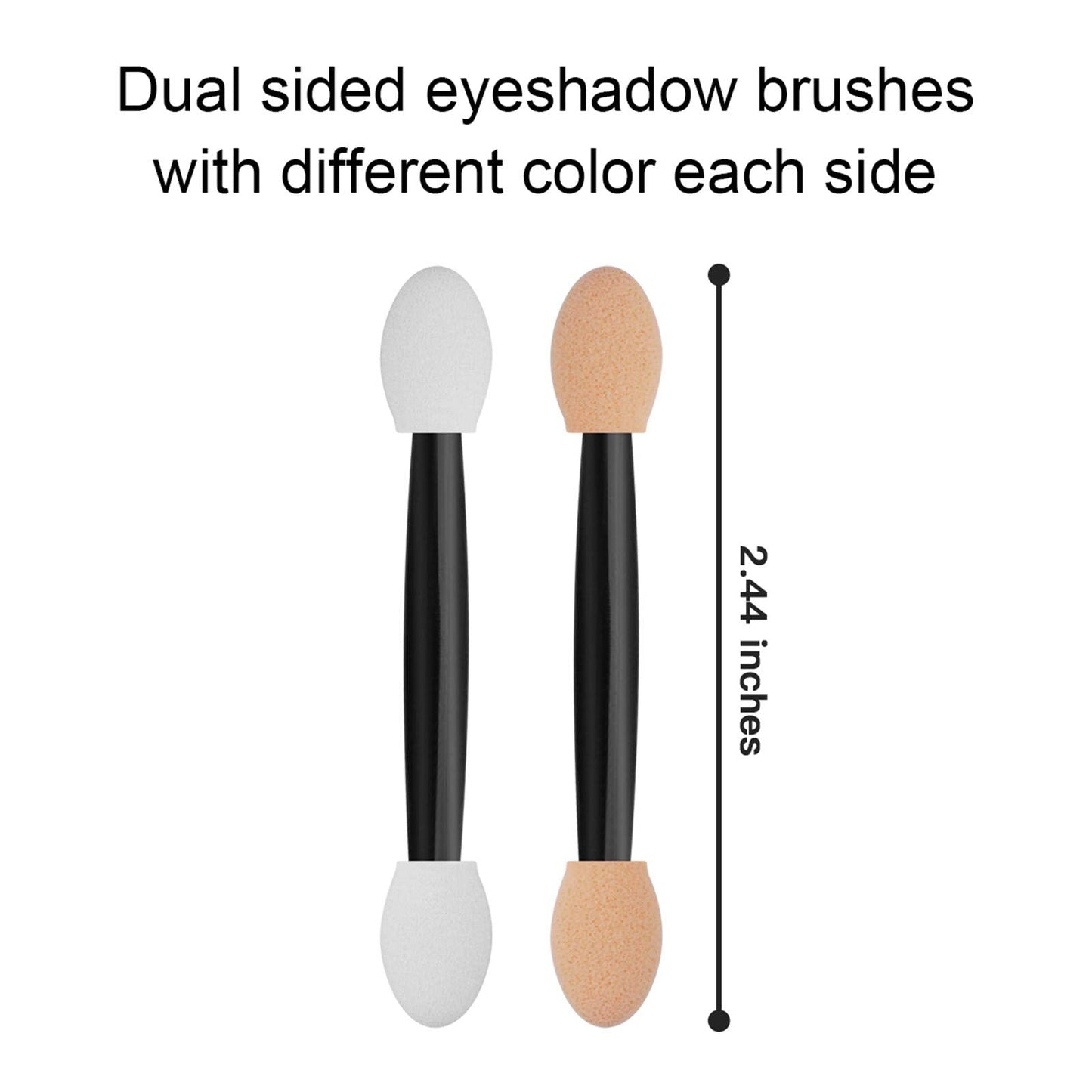 Cuttte 120PCS Disposable Dual Sides Eye Shadow Sponge Applicators with Container, 2.44' Length Eyeshadow Brushes Makeup Applicator Black Beauty & Personal Care Cuttte