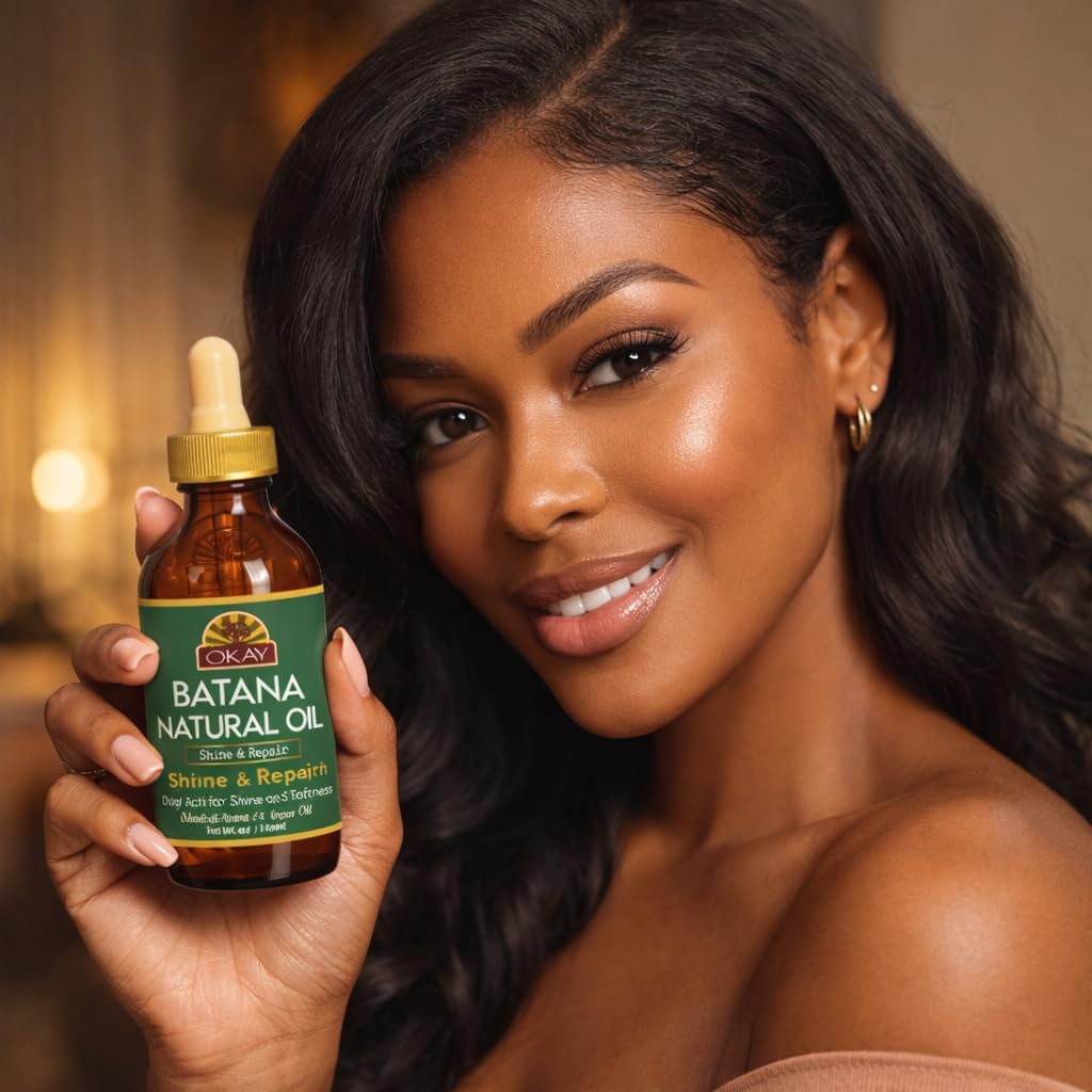 OKAY Batana Oil 4 oz - 100% Pure Natural Hair & Scalp Oil for Hair Growth, Moisturizing Dry Damaged Hair, Strengthens, Nourishes & Restores Shine, 118