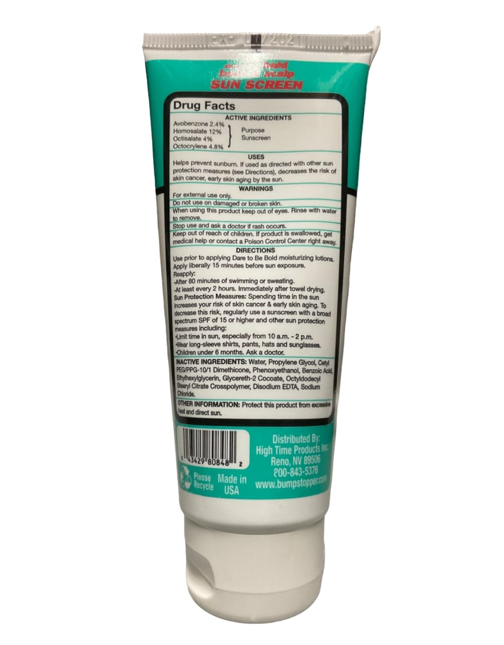 High Time Sunscreen Spf#50 Head & Scalp 2 Ounce Lotion (60ml) Beauty & Personal Care high time