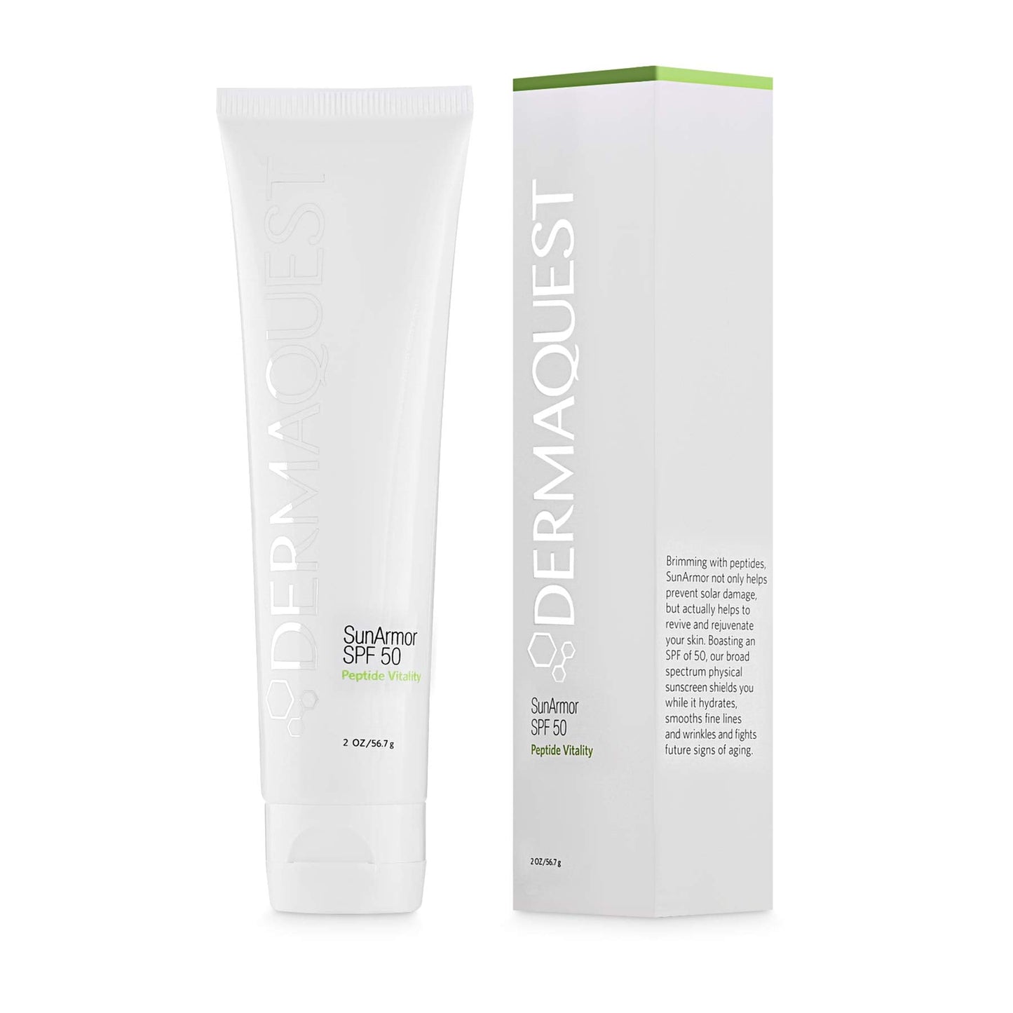 DermaQuest Peptide Vitality SunArmor Sunscreen SPF 50 - Anti Aging Titanium Dioxide & Zinc Oxide Sunscreen Moisturizer Lotion for Dry Skin Types Beauty & Personal Care DermaQuest