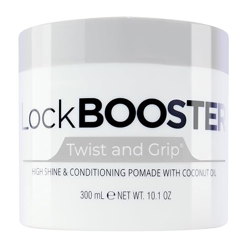 Style Factor Lock BOOSTER Twist & Grip Braid Gel (10.1 Oz.) with Coconut Oil - Strong Hold, Flake-Free, Frizz-Free Hair Braiding Gel for Defined Beauty & Personal Care Style Factor