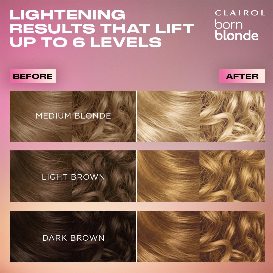 Clairol Born Blonde Extra Blonde Bleach Kit, Complete Lightening System, Up to 6 Levels Lighter Hair Color, Pack of 2 - Packaging May Vary Beauty & Personal Care Clairol