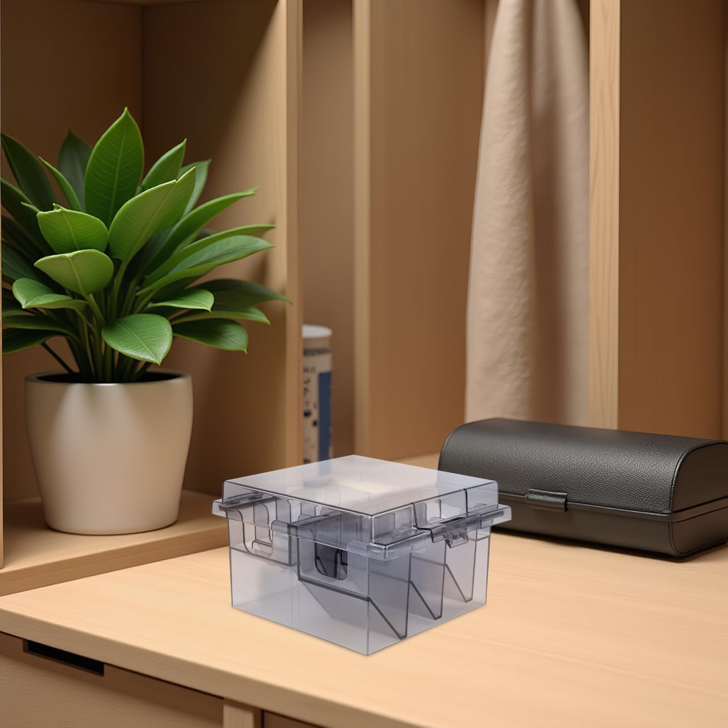 Beaupretty Comb Storage Box 5.31X4.64X3.26In Durable Plastic Organizer for Barbershop and Home Use Waterproof Desktop Container for Clipper Guards Beauty and Personal Care Beaupretty