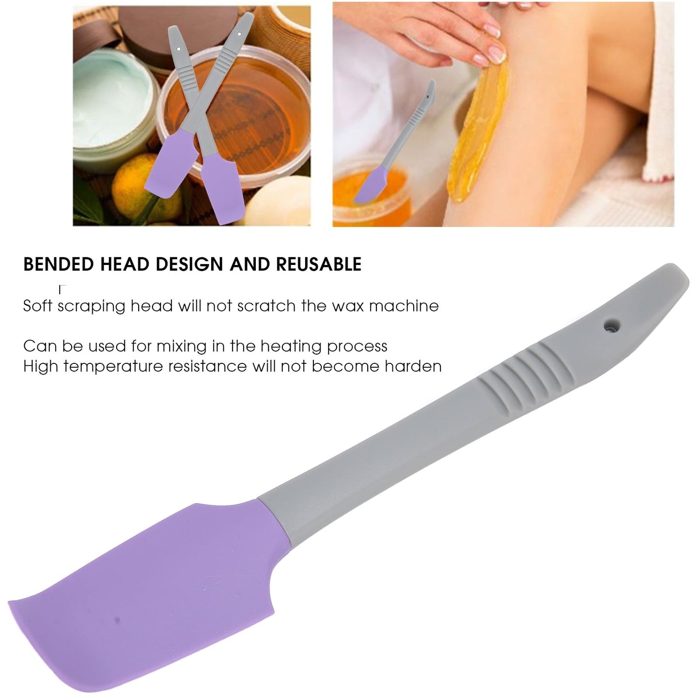 Wax Spatulas Silicone Spatula Waxing Applicator for Hair Removal Wax Heater Diy Waxing Strips Supplies Wax Stick Applicators Tool Kit Reusable Spatula Beauty and Personal Care ZJchao
