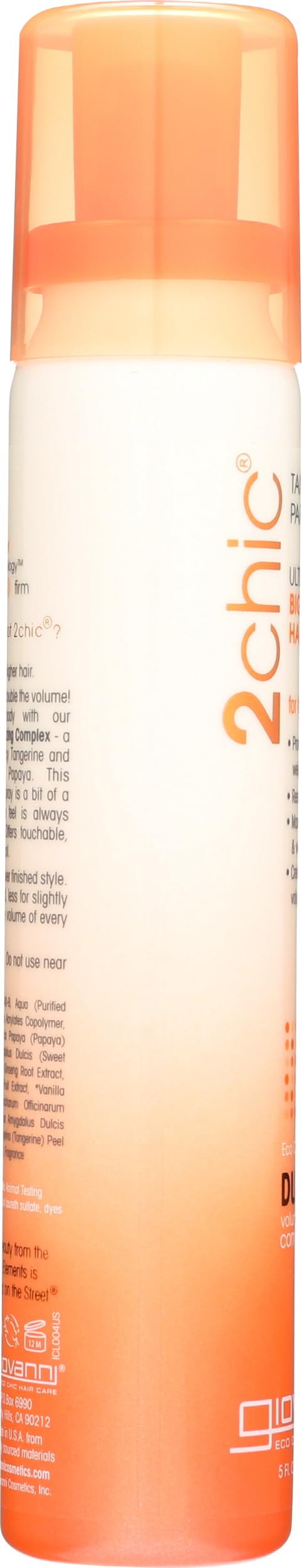 GIOVANNI 2chic Ultra-Volume Big-Body Hair Spray - Daily Volumizing Formula with Papaya & Tangerine Butter, Promotes Weightless Control for Fine Limp Beauty & Personal Care GIOVANNI