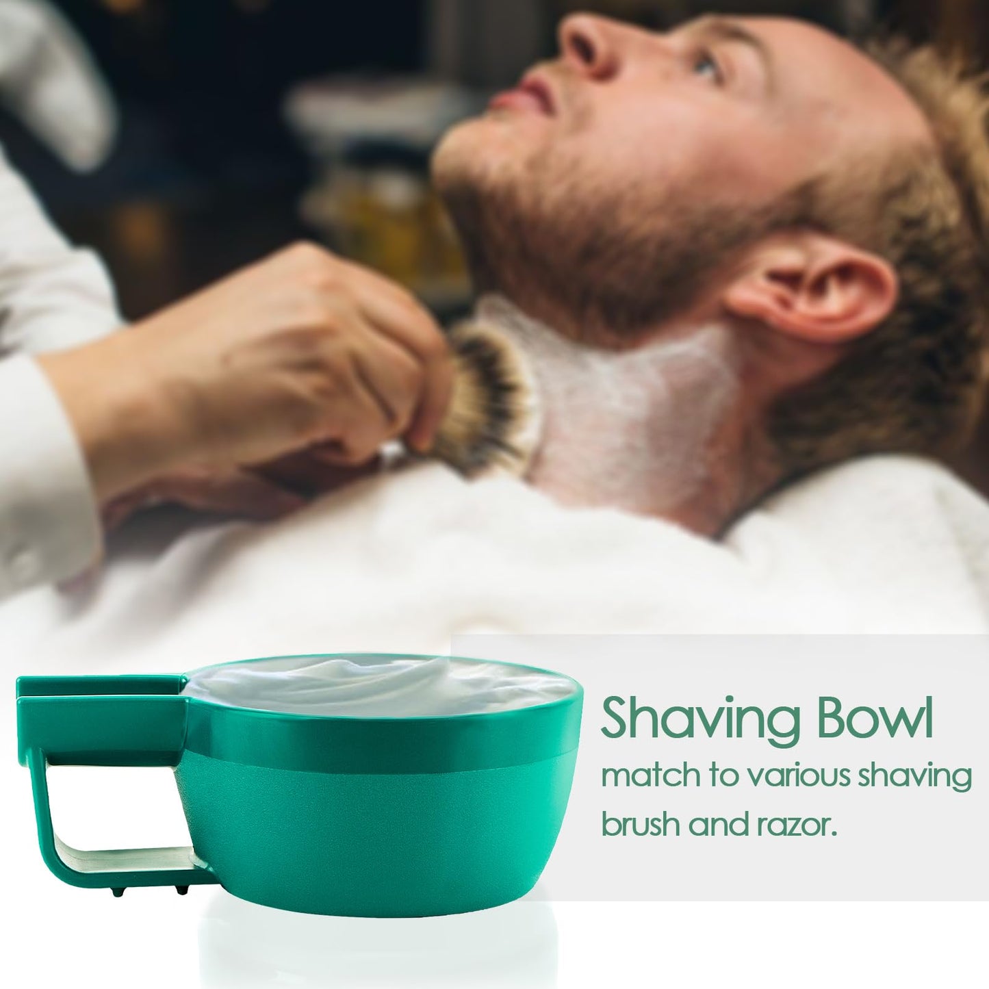 Linkidea Plastic Shaving Soap Bowl with Non-slip Handle, Wide Mouth, Large Capacity, Easier to Lather Ridges, Wet Razor Shave Cream Bowl for Men Beauty and Personal Care Linkidea