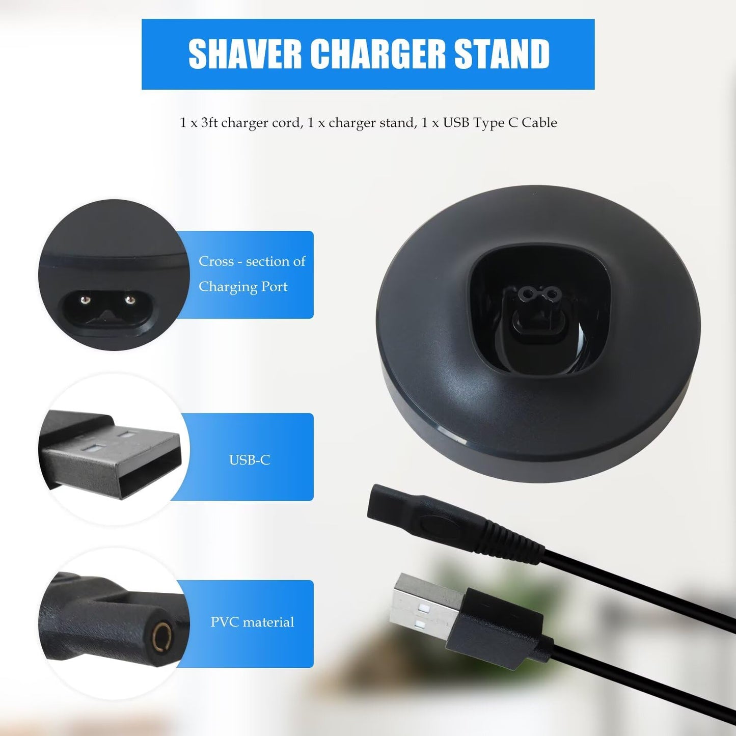 GRABOTE Updated Electric Shaver Charging Stand Charger Dock for P-hilips Norelco S7887/82 S5880/81 S5884/82 S5887/83 S7885/85 S7886/84 S7889/91 Beauty and Personal Care GRABOTE