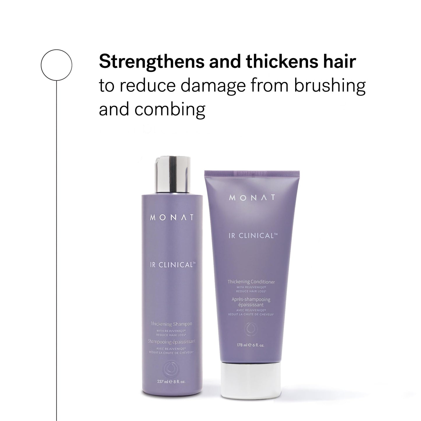 MONAT IR Clinical Thickening Shampoo & Conditioner Set - Hair Strengthening & Volumizing System for Thicker, Fuller-Looking Strands - Natural Hair Beauty & Personal Care MONAT