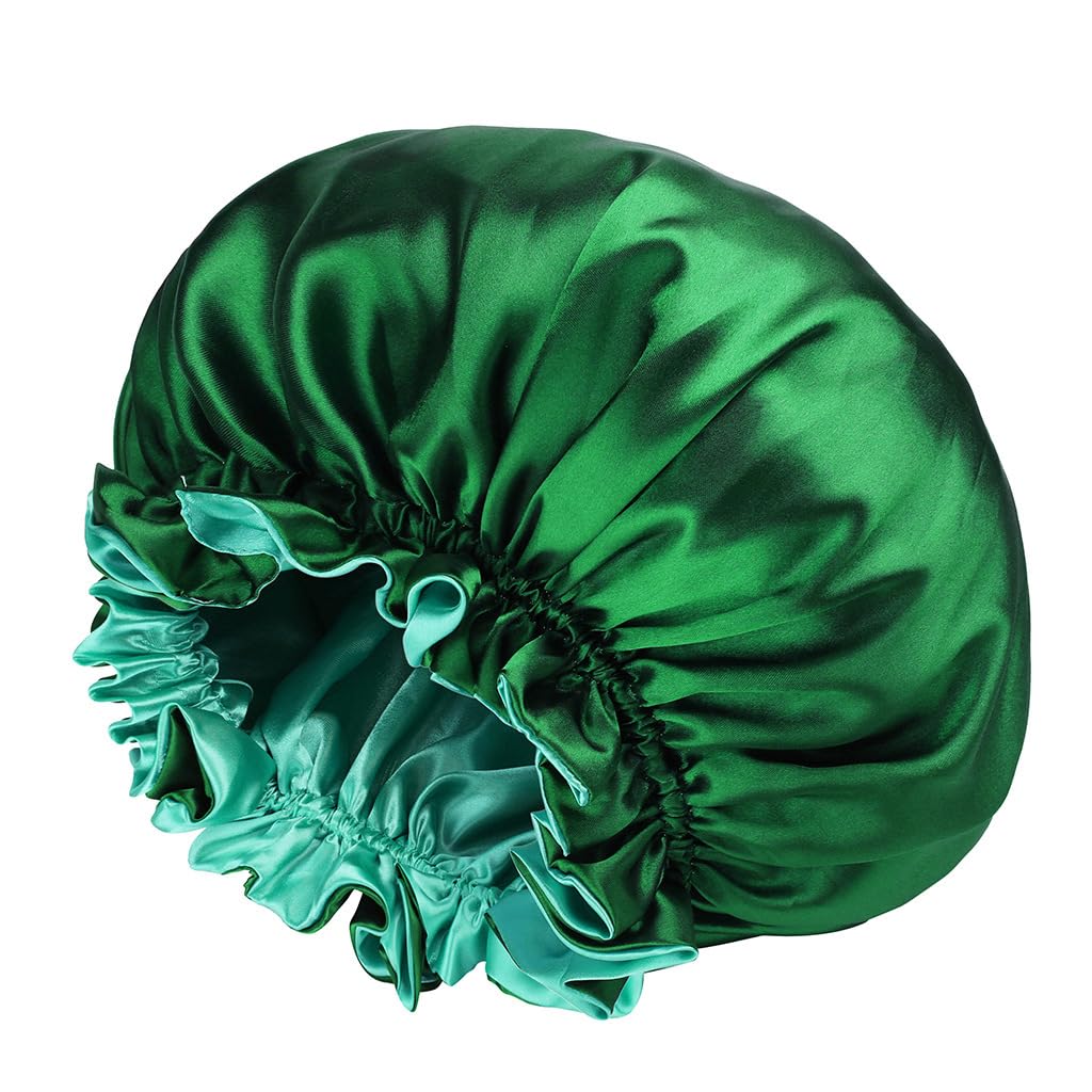 Reversible Satin Bonnet for Sleeping Double Layer Night Sleep Cap Women Adjustable Elastic Head Wrap Turban Green Beauty and Personal Care PENINSULA LOVE