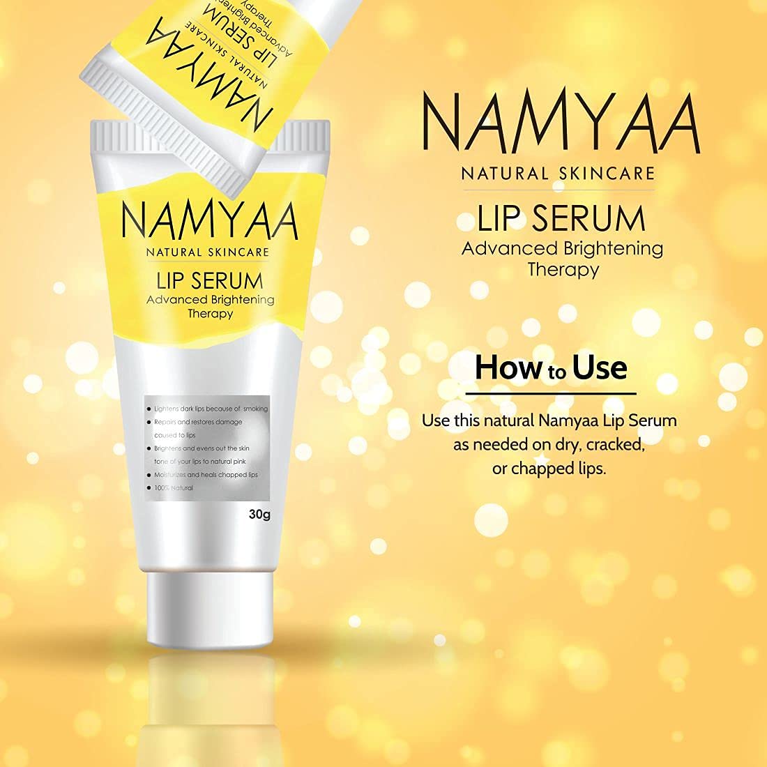 Organic Care Namyaa Natural Lip Serum/Balm/Lightener/Moisturizer For Lip Lightening/Brightening/Toning/Moisturizing, 30 g Beauty and Personal Care Organic Care