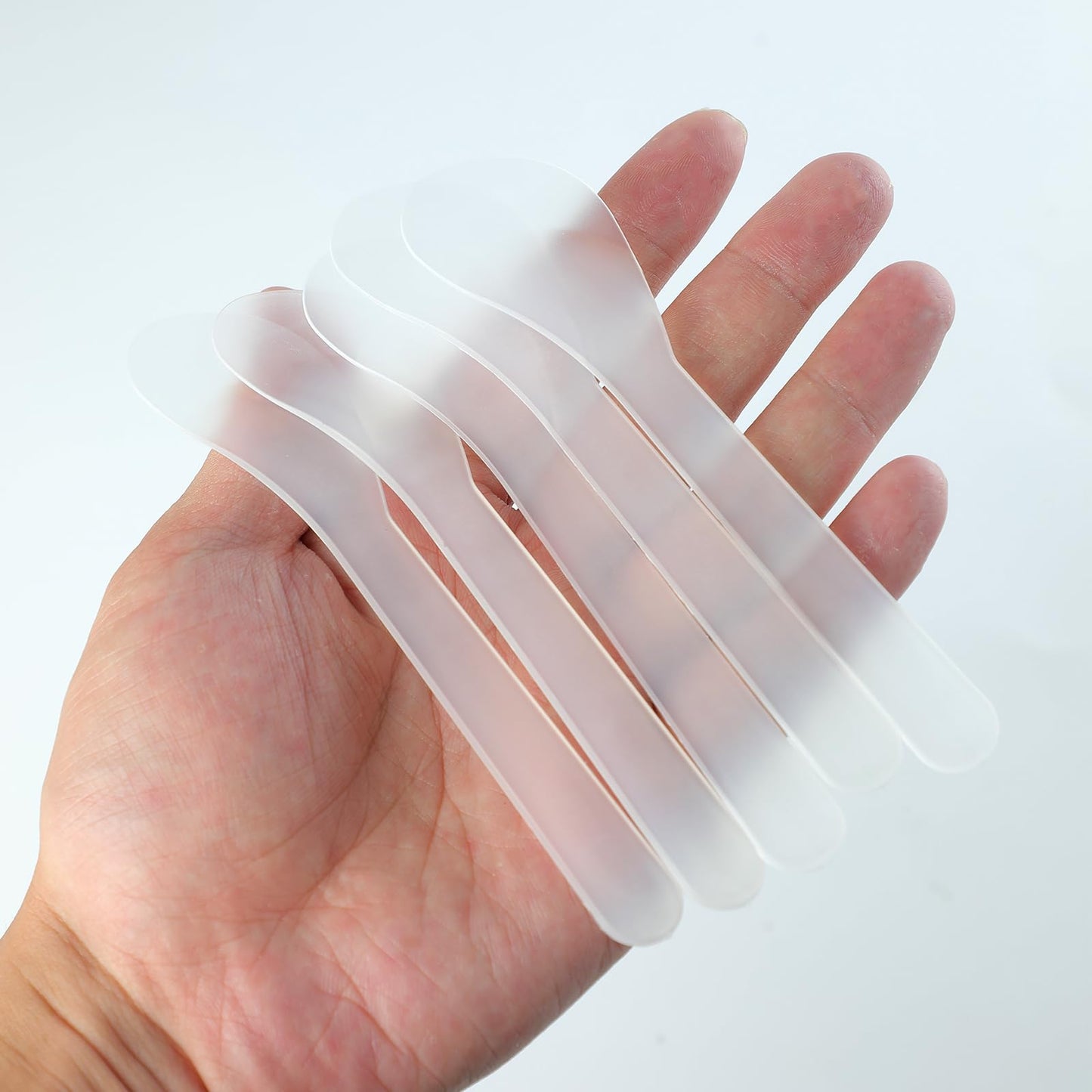 Senkary 200 Pack Large Cosmetic Spatulas 5 Inch Plastic Makeup Spatulas Disposable Facial Skincare Face Mask Applicators (Translucent) Beauty & Personal Care Senkary