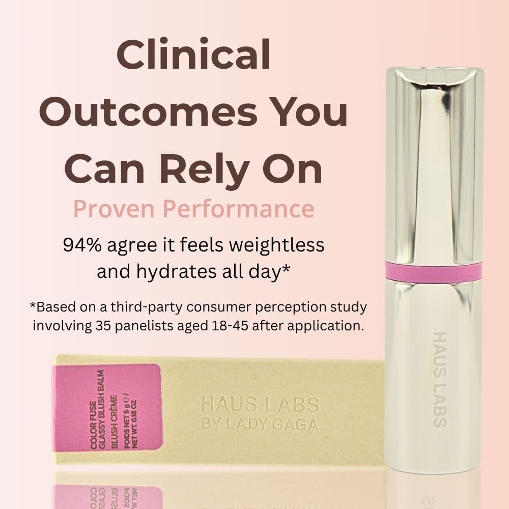 Haus Labs Color Fuse Longwear Hydrating Glassy Lip + Cheek Blush Balm Stick - Glassy Lilac