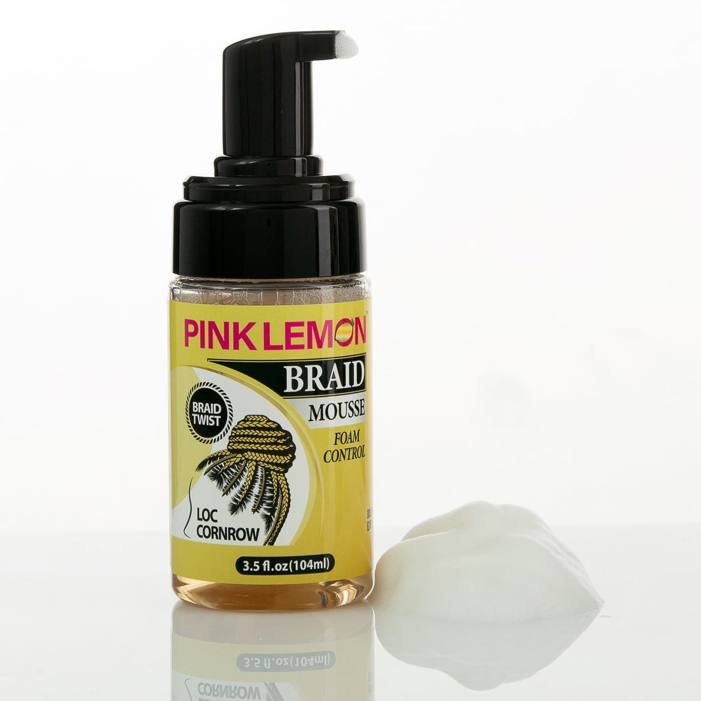 PINK LEMON Braid Mousse Foam Control for Loc and Cornrow Styling, 3.5 fl oz Beauty & Personal Care PINK LEMON