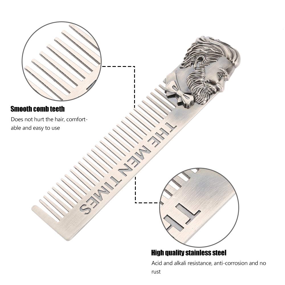 Mini Beard Comb Stainless Steel Beard Comb Portable Beard Comb Mustache Comb Steel Beard Combs For Hair Salon And Household Beauty and Personal Care YUYTE