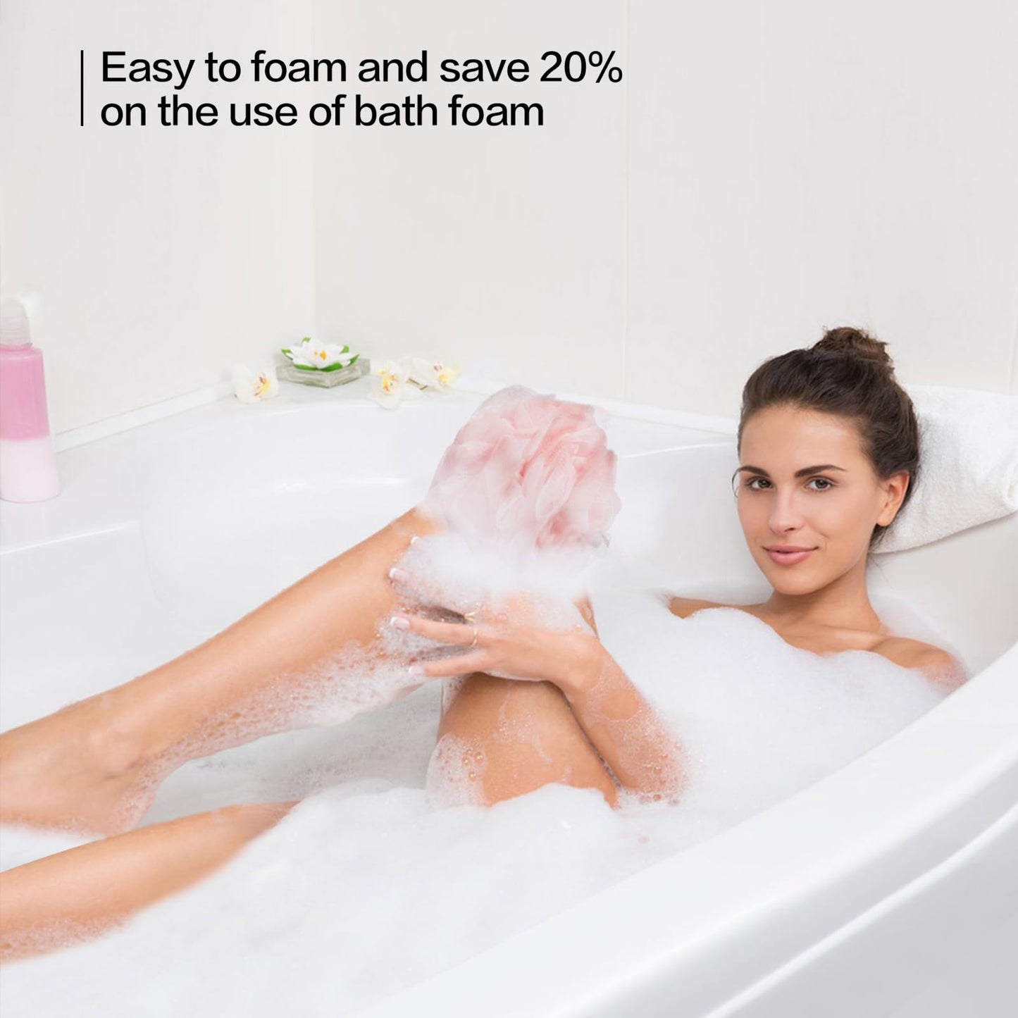 Fishent Loofah Bath Sponge Shower Loofahs, Pack of 4 Pink Soft Loofa Exfoliating Body Scrubber Mesh Shower Puff Pouf Ball Luffa for Women(50g/pcs) Beauty and Personal Care Fishent