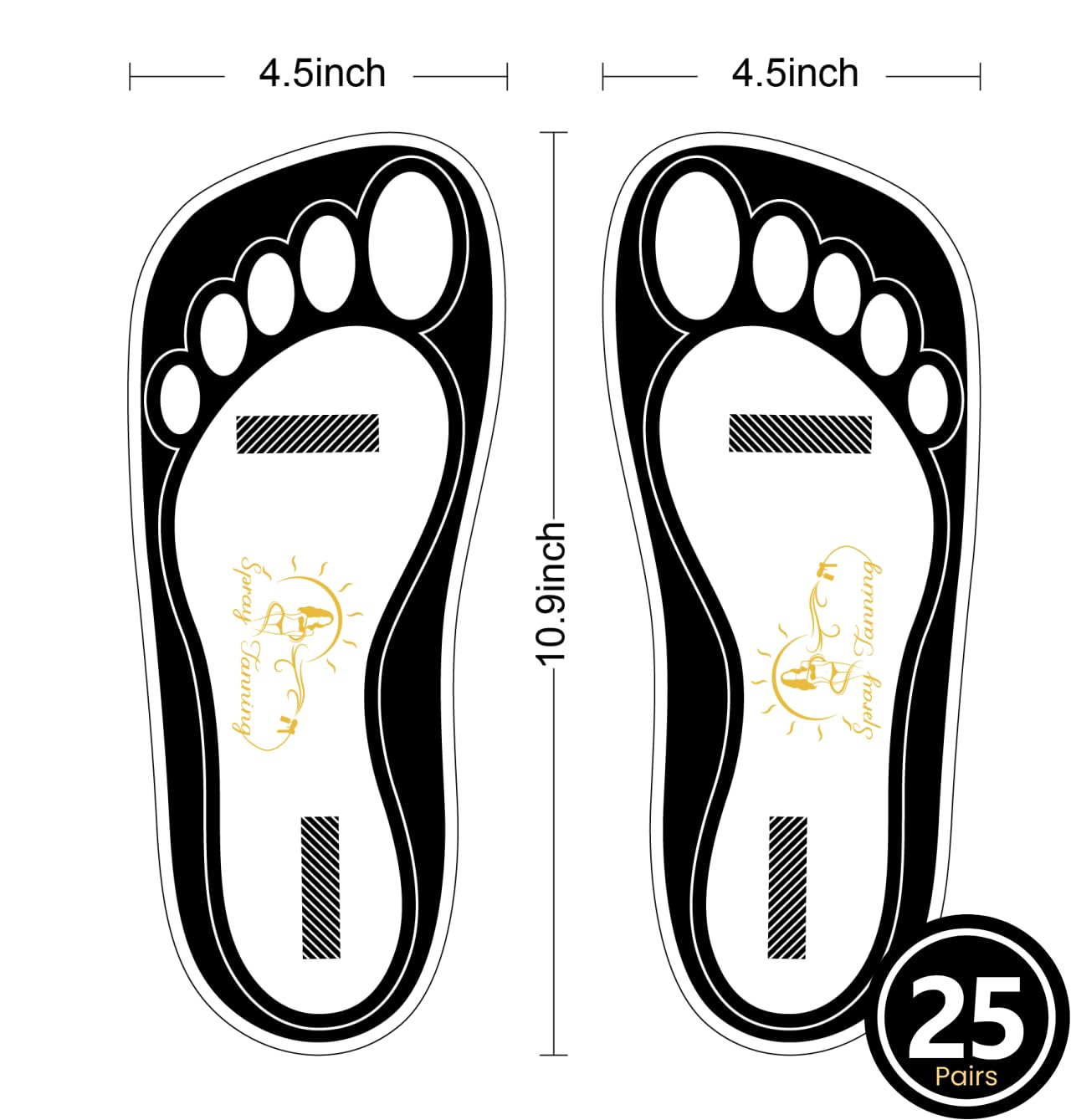 25Pairs(50Feets) Disposable Stick Spray Tanning Feet Pads Perfect for preventing spray tan solution,Deluxe & Hygienic Spray Tan Feet Pads-Ideal Beauty & Personal Care HeeStar