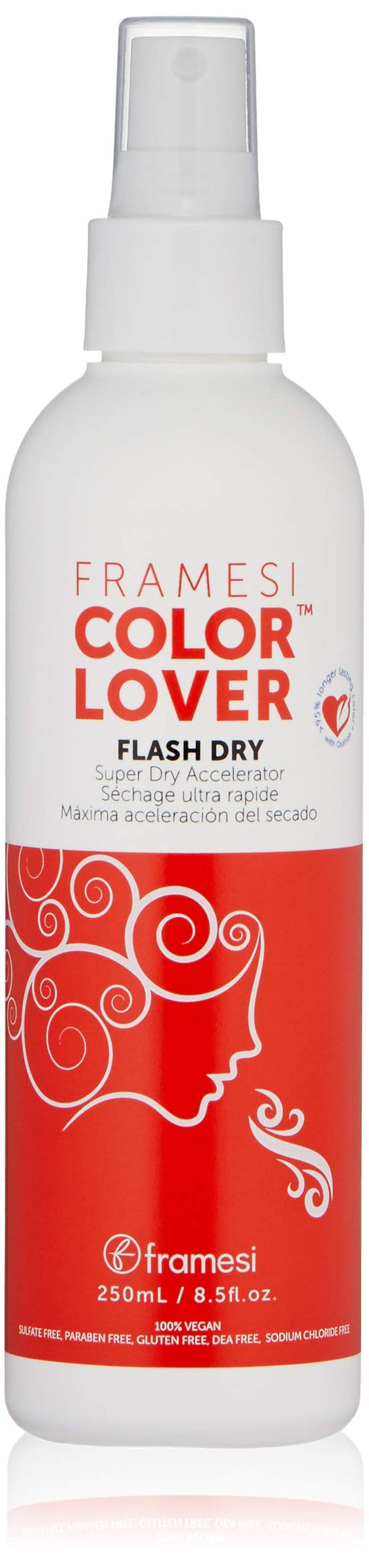 FRAMESI Color Lover Flash Dry Spray, 8.5 fl oz, Heat Protectant Spray for Hair, Blow Dry Accelerator, Quick Dry, Color Treated Hair Beauty & Personal Care FRAMESI