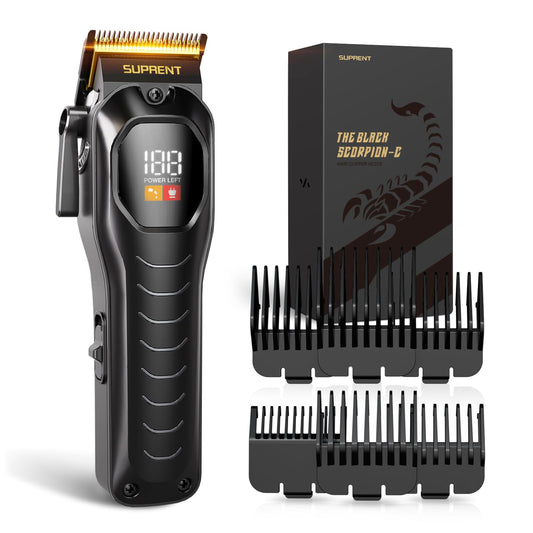 SUPRENT Mens Hair Clipper-Rechargeable Hair Cutting Kits with LED Display, Cordless Hair Clipper for Home Use & Barbers (Black) Beauty and Personal Care SUPRENT