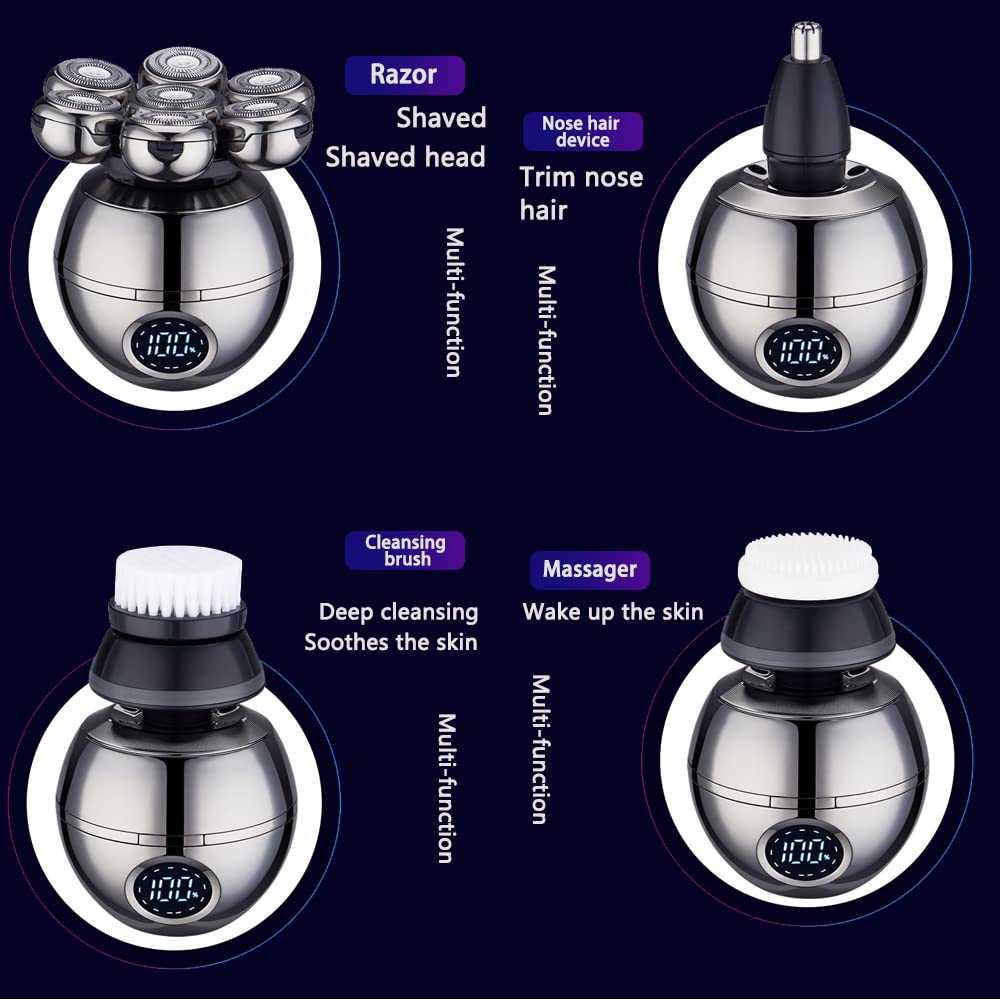 Upgrade 7 Heads Men’s 5-in-1 Electric Head Shaver for Bald Men,Multifunctional Electric Razor for Men?Cordless Rechargeable Travel Groomin Hair Beauty and Personal Care Weltition