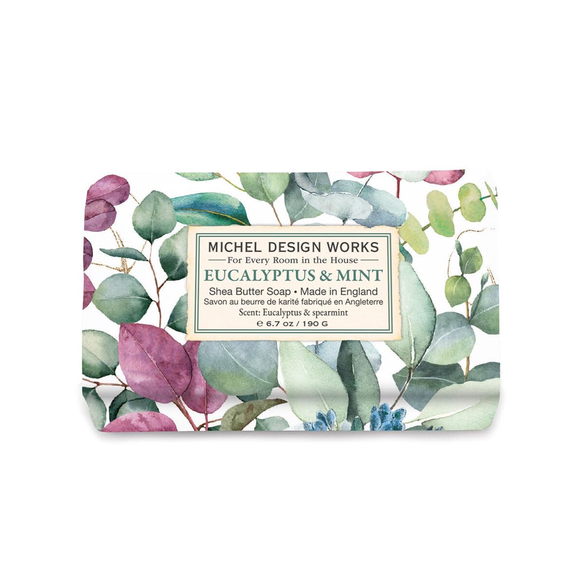 Michel Design Works Soap Bar, Eucalyptus & Mint Medium, Beautiful Design, Triple-milled Beauty & Personal Care Michel Design Works