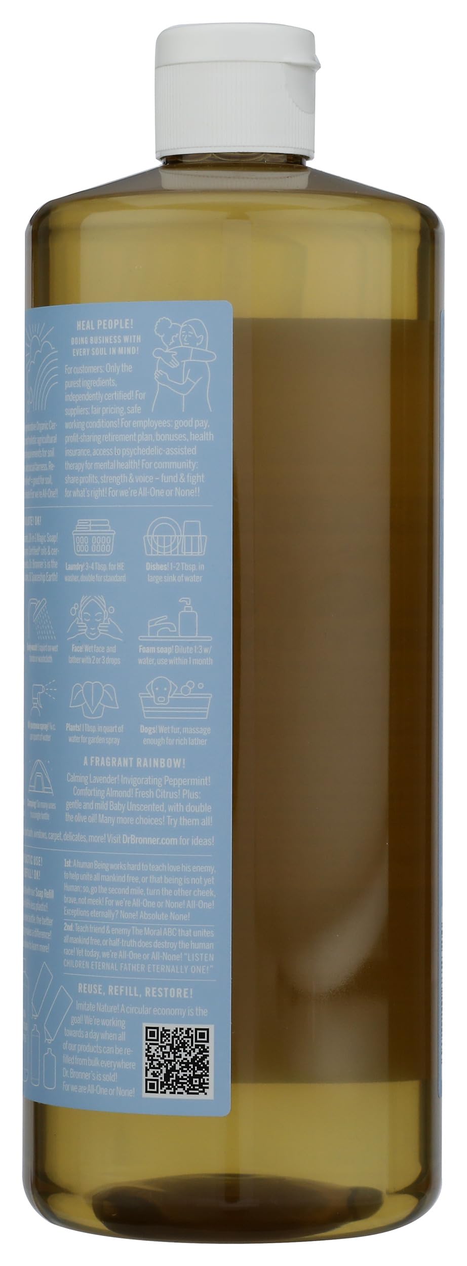 Dr. Bronners Baby Unscented Liquid Castile Soap, 32 FZ Beauty & Personal Care Dr. Bronner's