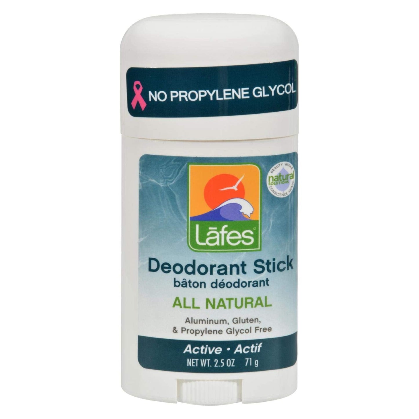 Lafes Natural Crystal Natural and Organic Deodorant Stick Active 2.50 oz Beauty and Personal Care Lafe's