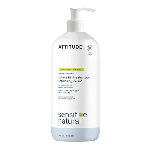 ATTITUDE Hair Shampoo for Sensitive Dry Scalp, EWG Verified, Soothing Oat, For Thin Hair, Naturally Derived Ingredients, Vegan and Plant-Based, Volume Beauty & Personal Care ATTITUDE