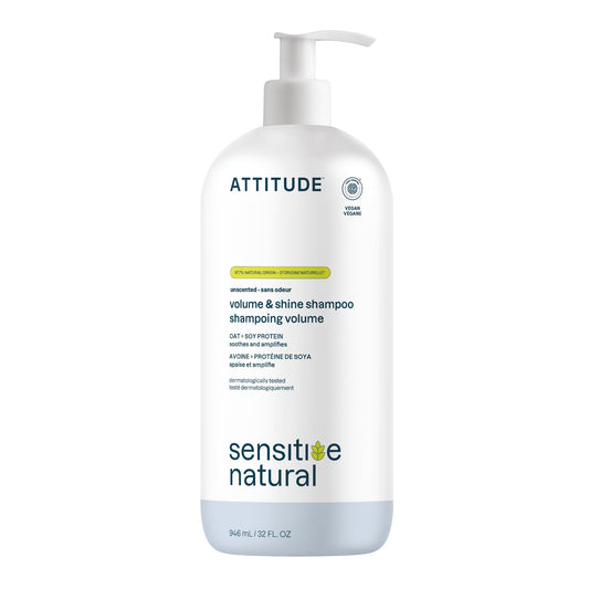 ATTITUDE Hair Shampoo for Sensitive Dry Scalp, EWG Verified, Soothing Oat, For Thin Hair, Naturally Derived Ingredients, Vegan and Plant-Based, Volume Beauty & Personal Care ATTITUDE