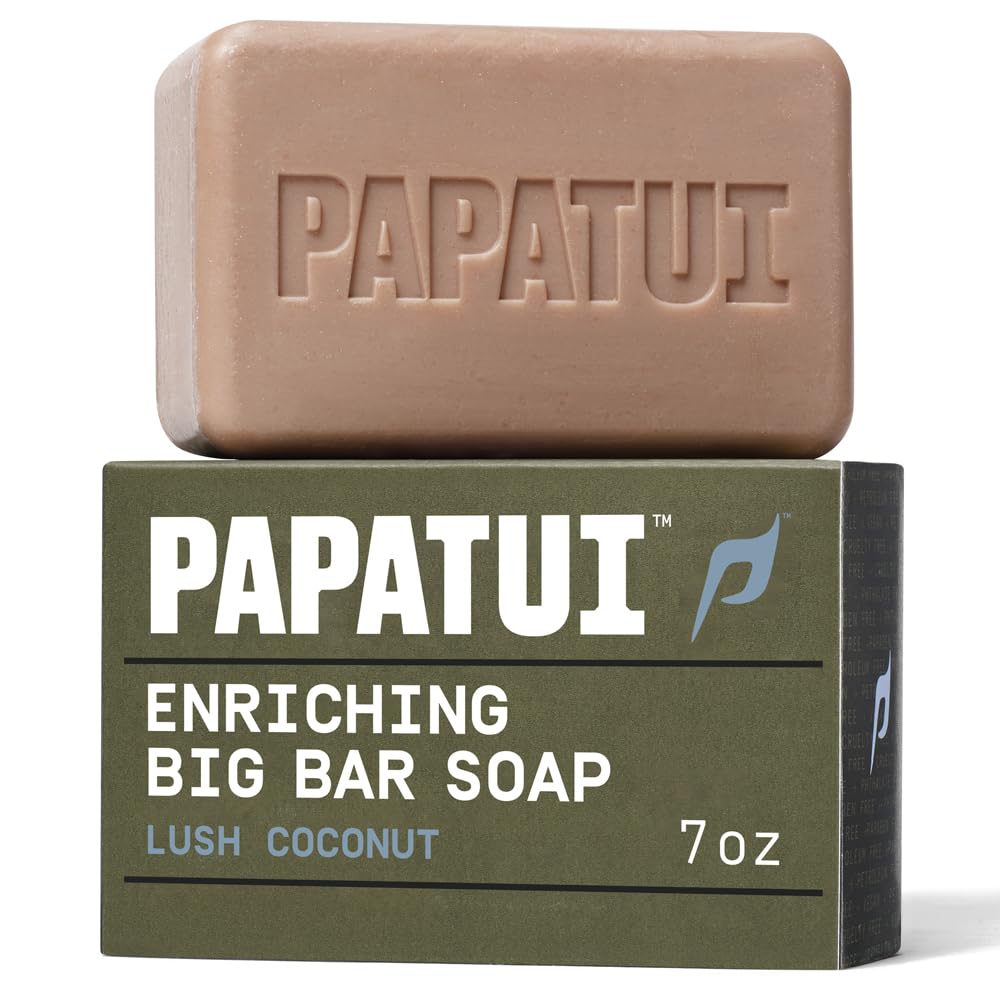 PAPATUI by Dwayne Johnson Enriching Bar Soap for Men | Hydrating Daily cleanerser | Moisturizes with Mango Butter and Avocado Oil | Lush Coconut | 7oz Beauty & Personal Care PAPATUI