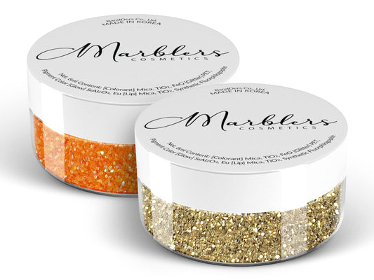 MARBLERS Twinkle Face & Body Glitter Duo [Rainbow Orange & Light Gold] 0.36oz (10g) | Non-Toxic | Cruelty-Free | Eyeshadow, Nail Polish, Nail Art | Beauty & Personal Care MARBLERS