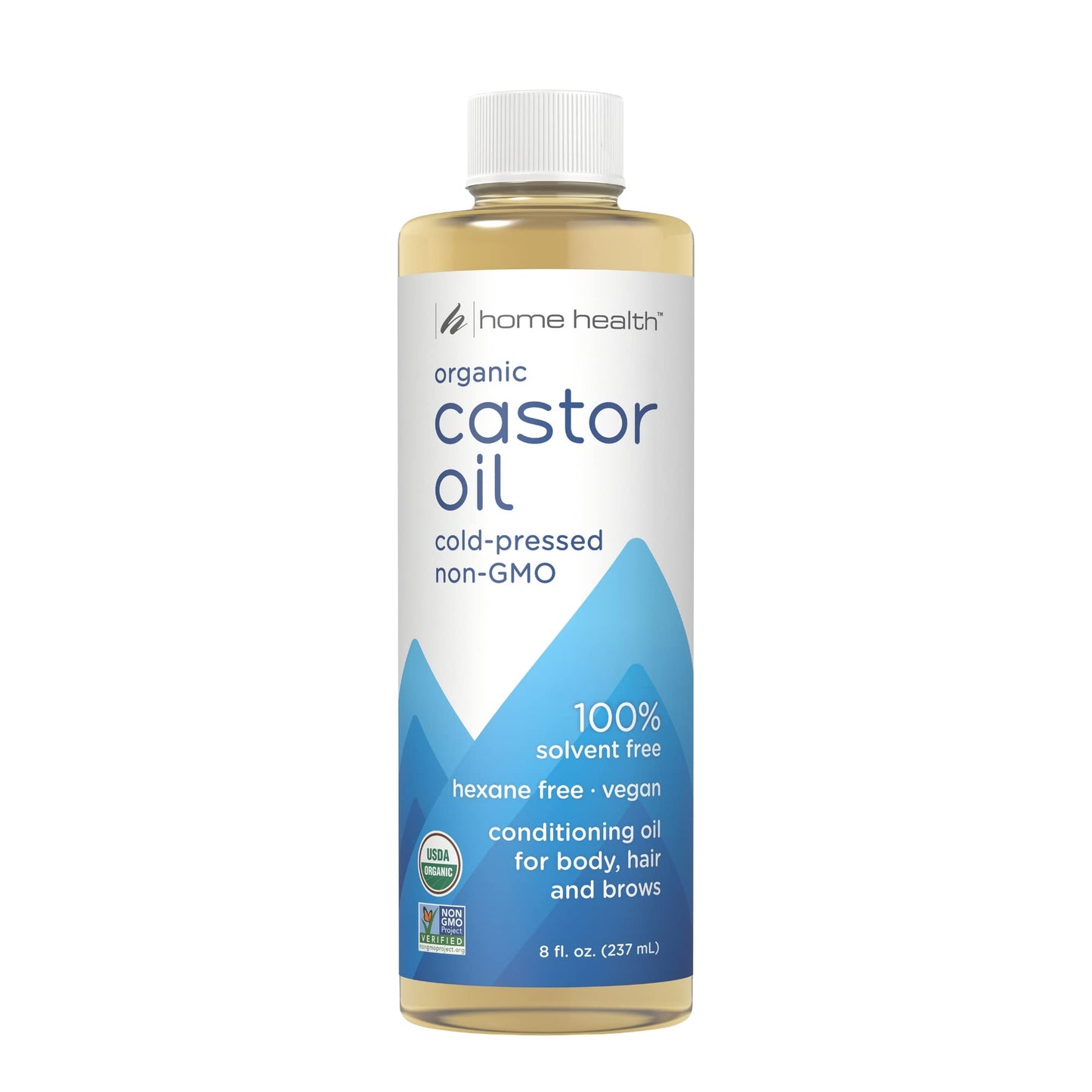 Home Health Castor Oil - 8 fl oz - Conditioning Oil for Body, Skin & Brows - Non-GMO, USDA-Certified Organic - Cold Pressed - Solvent & Hexane Free Beauty & Personal Care Home Health
