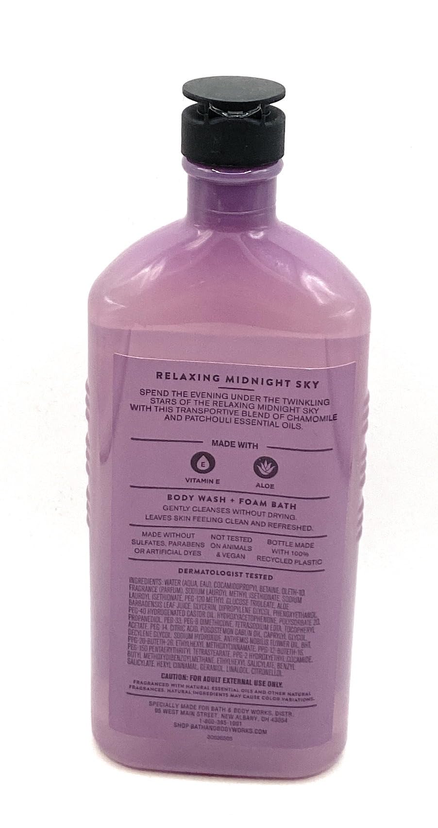 Bath and Body Works Aromatherapy Relaxing Midnight Sky Chamomile Patchouli Body Wash and Foam Vitamin E & Aloe 10 Fluid Ounce Beauty & Personal Care Bath & Body Works