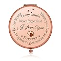 Cousin Gifts for Women Inspirational Gifts for Favorite Cousin Rose Gold Compact Mirror Encouragement Gifts for Cousin Sister Birthday Christmas Beauty & Personal Care Jielahua