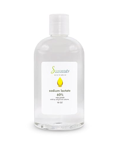 SODIUM LACTATE for Soap Making & Lotions | 60% USP Pure Natural Preservative | Harder Bar of Soap, Bigger Yield, Faster Cure Time, Provides Moisture | Beauty & Personal Care Soapeauty