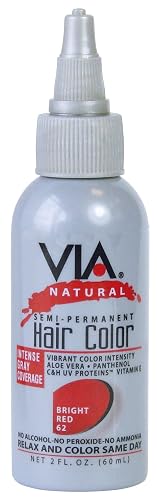 Via Natural Semi-permanent Hair Color 2 Oz Sunset Red #60 Beauty & Personal Care Via Natural