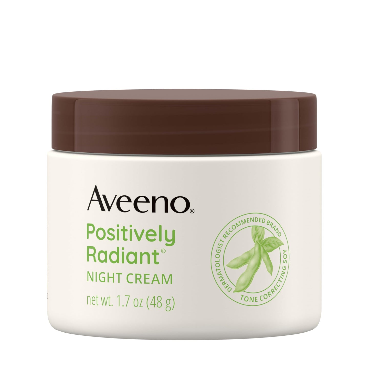 Aveeno Positively Radiant Night Cream, 1.7oz – Face & Neck Moisturizer with Soy & Niacinamide to Brighten, Even Tone & Texture Beauty & Personal Care Aveeno