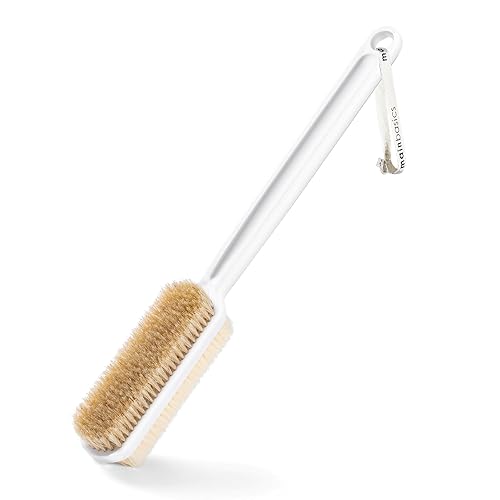 MainBasics Back Scrubber for Shower, Long Handle Body Brush with Dual-Sided Exfoliating and Soft Bristles, 15.75 Inch (White) Beauty & Personal Care MainBasics