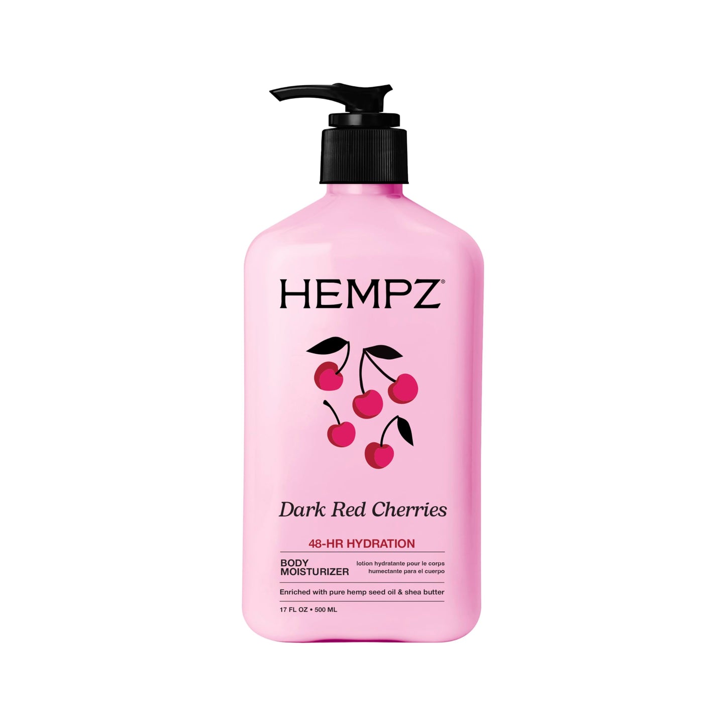 Hempz Cherry Body Lotion, Ultra Hydrating Daily Moisturizer for Dry Skin and Hands, Dark Red Cherries, 17 oz. Beauty & Personal Care Hempz
