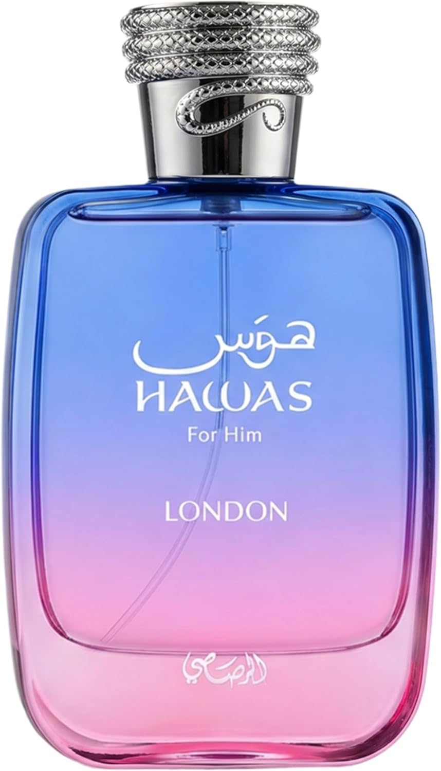 Rasasi Hawas London - Spicy, Fruity, Floral, Amber - Eau de Parfum Spray Long-Lasting Fragrance for Men, 3.38 Ounce / 100ml Beauty & Personal Care RASASI