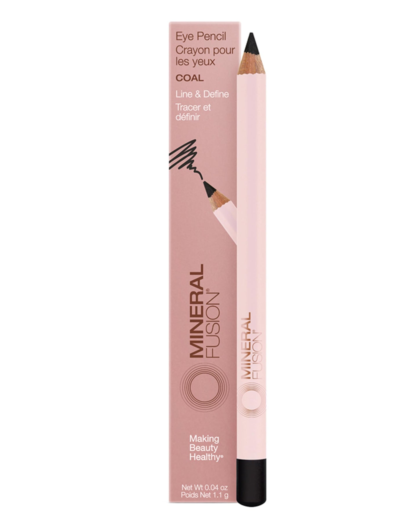 Mineral Fusion Eye Pencil (Black - Coal) - Eyeliner with Soothing Chamomile, Meadowfoam & Vitamin E - Smooth & Long Lasting, Hypoallergenic Beauty & Personal Care Mineral Fusion
