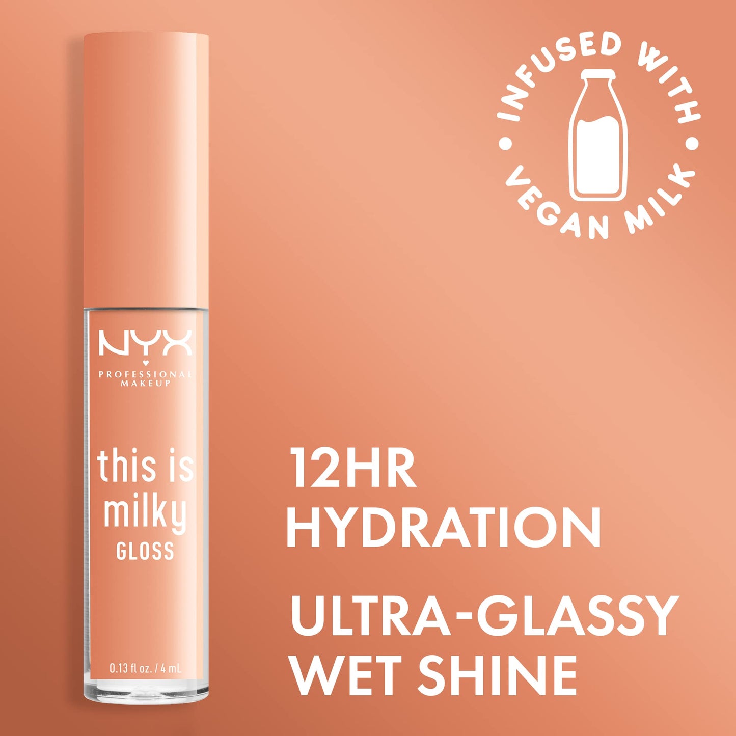 NYX PROFESSIONAL MAKEUP This Is Milky Gloss, Vegan Lip Gloss, 12 Hour Hydration - Milk & Hunny (Sheer Light Honey) Beauty & Personal Care NYX PROFESSIONAL MAKEUP