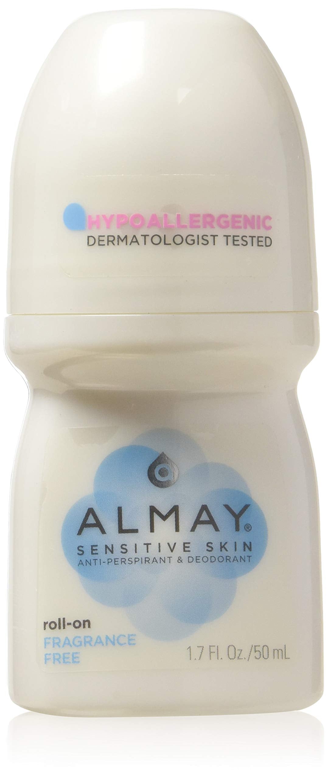 Almay Anti-Perspirant & Deodorant, Sensitive Skin, Roll-On, Fragrance Free, 1.7 Fl Oz (Pack of 6) Beauty and Personal Care Almay