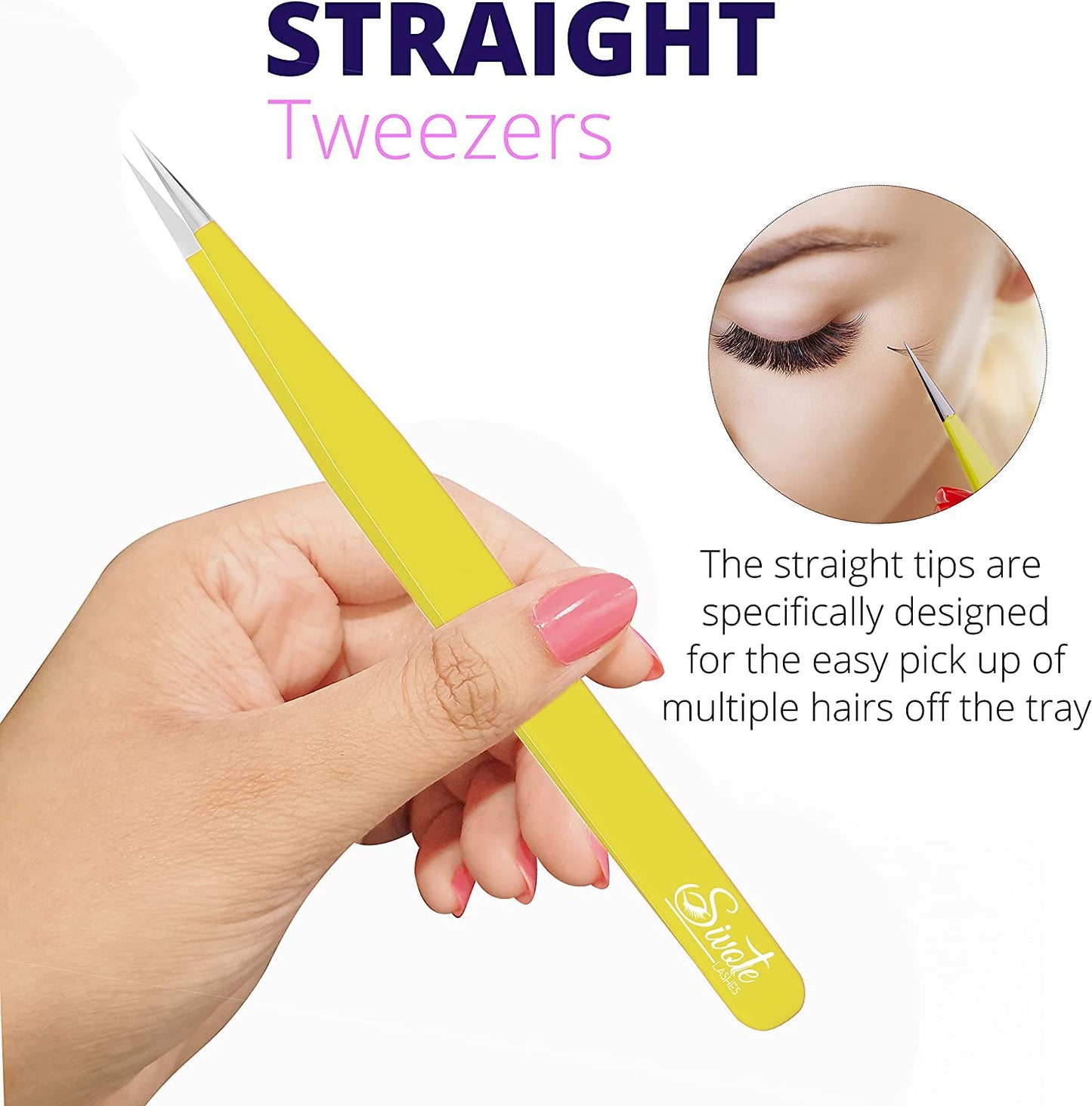 SIVOTE Lash Tweezers for Eyelash Extensions for Volume, Isolation & Classic Lashes, 3 Pack, Yellow Beauty & Personal Care SIVOTE
