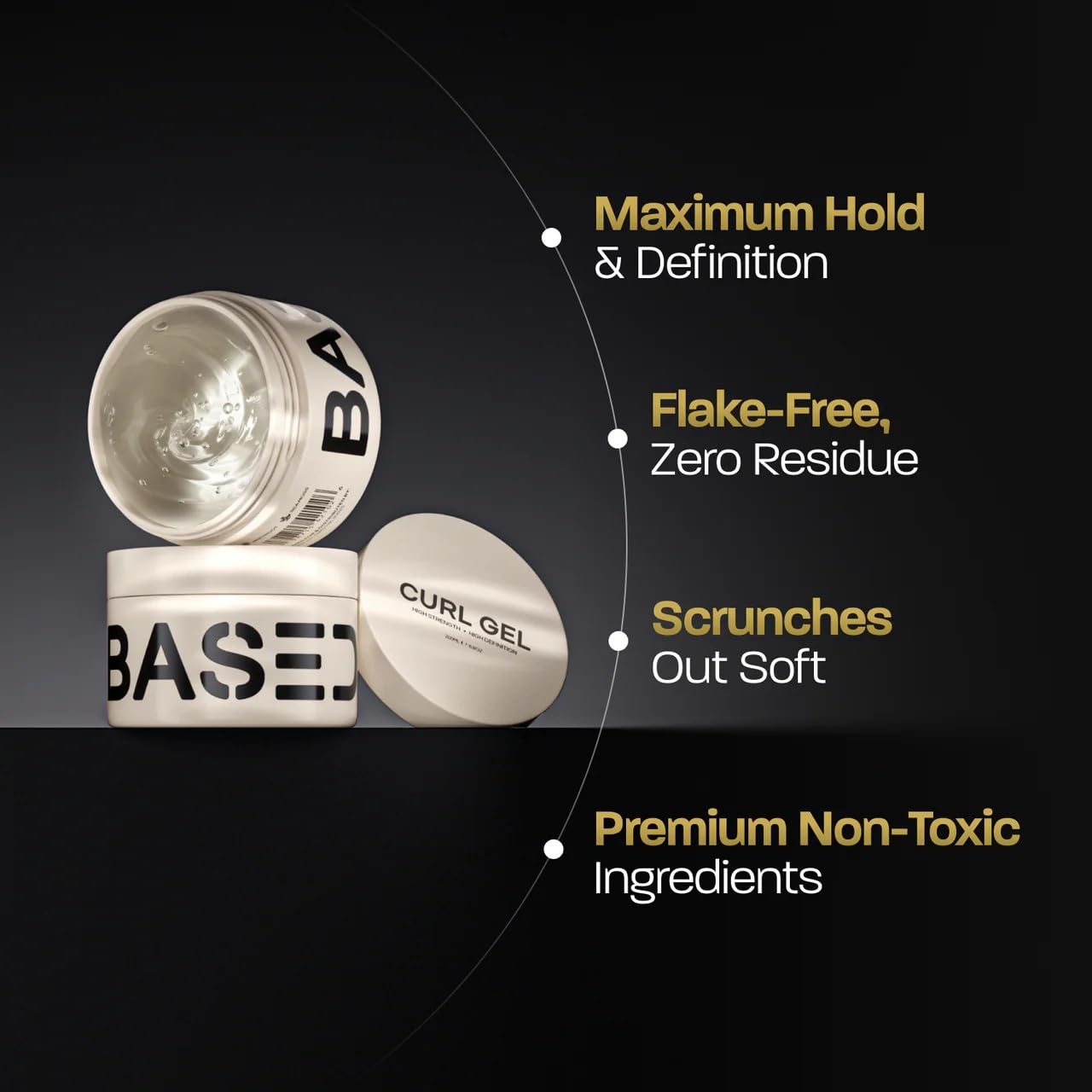BASED Curl Gel - Maximum Hold & Definition Without Flakes - Scrunches Out Soft with Irish Sea Moss & Flaxseed - Non-Toxic, Paraben Free Formula Beauty & Personal Care BASED BODYWORKS