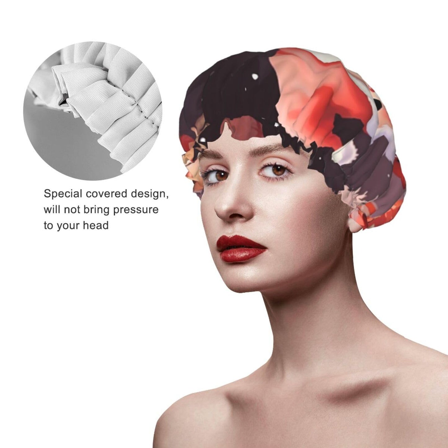 Cute Christmas Holidays Shower Cap for Women Men Large Reusable Shower Bonnet Double-Layer Waterproof Bath Caps Elastic Band Hair Hat for All Beauty and Personal Care BWLHJKE