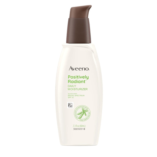 Aveeno Positively Radiant Face Moisturizer with SPF 30 Sunscreen, Hydrating Facial Moisturizer with Soy Extract to Visibly Improve Skin Tone Beauty & Personal Care Aveeno
