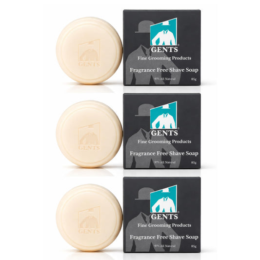 GENTS Men’s Shaving Soap Set - 3 Pack Natural Fragrance Free Shave Bars with Shea Butter for Sensitive Skin, Rich Lather, Razor Burn Relief Beauty and Personal Care G.B.S